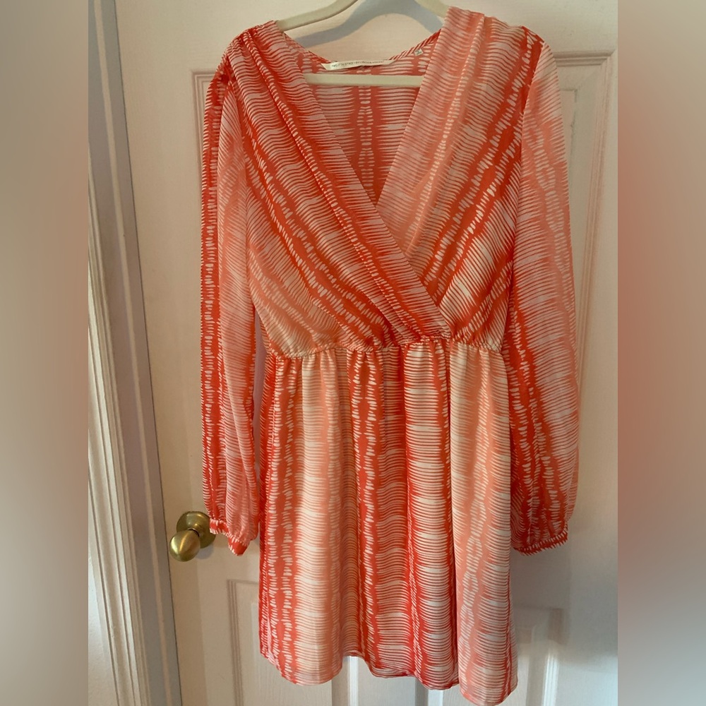 Twelfth Street by Cynthia Vincent Vibrant Orange and Cream Dress